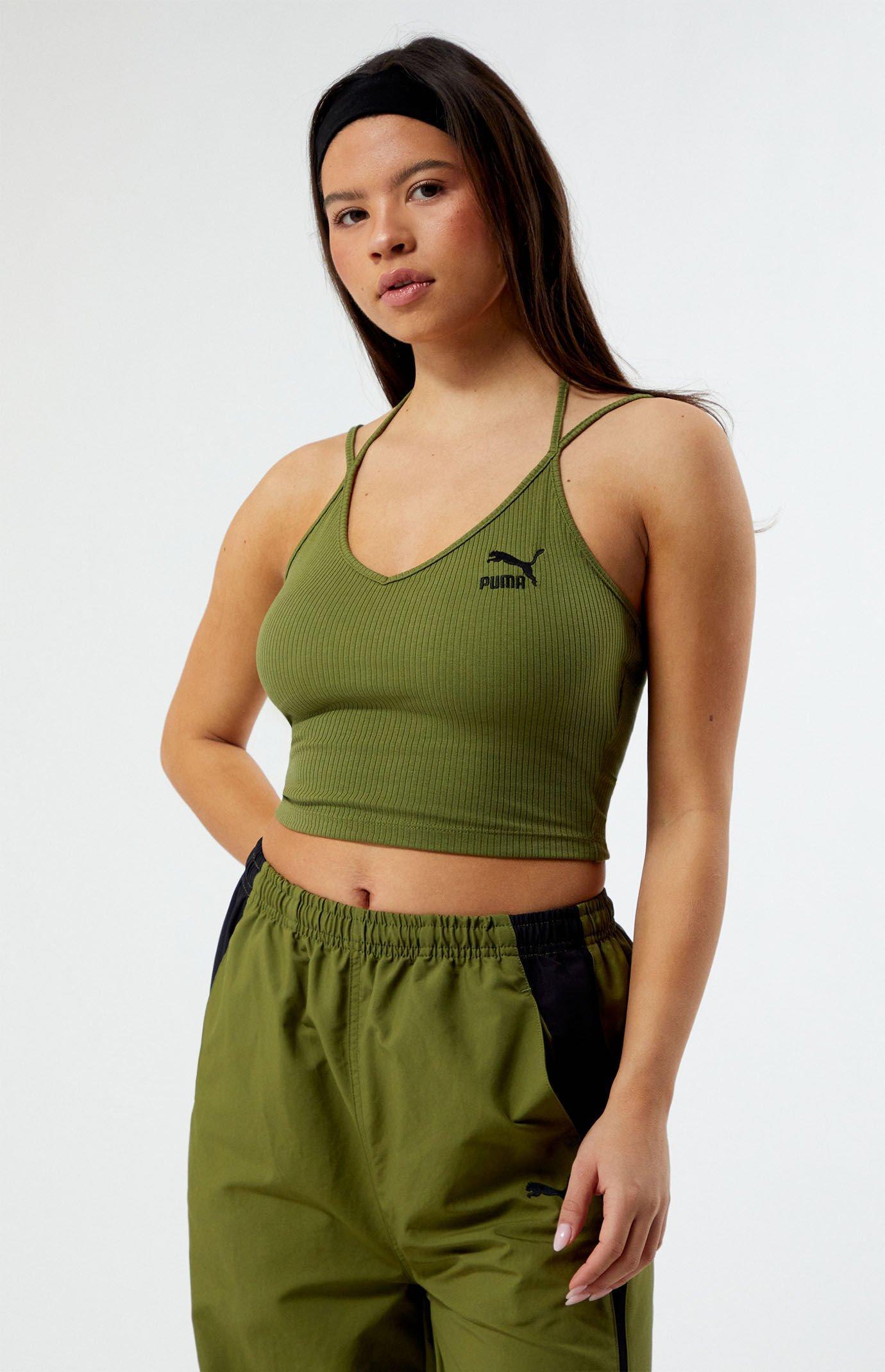 Puma Women's Classics Ribbed Crop Top - Product Image