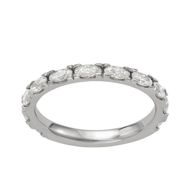 Moissanite Outlet Sterling Silver 1 1/10 Carat T.W. Oval Lab-Created Moissanite Anniversary Band, Womens Product Image