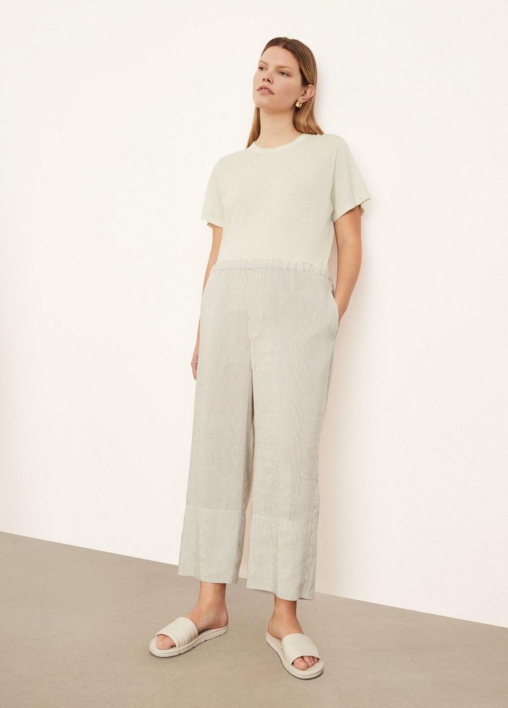 Striped Pull-On Cropped Pant Product Image