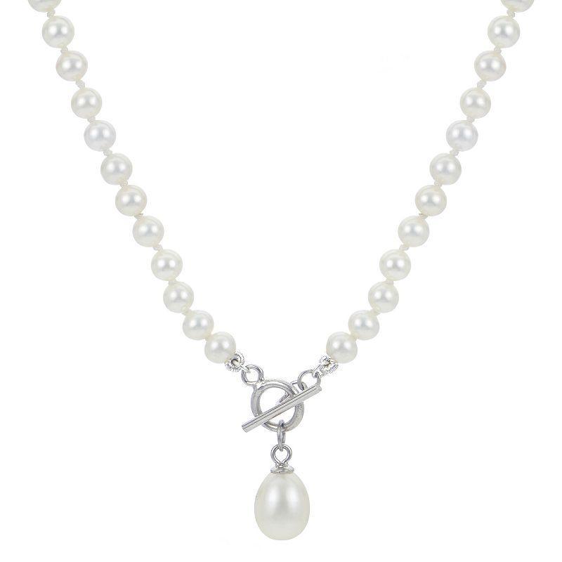 PearLustre by Imperial Freshwater Cultured Pearl Toggle Clasp Necklace, Womens Sterling Silver Product Image