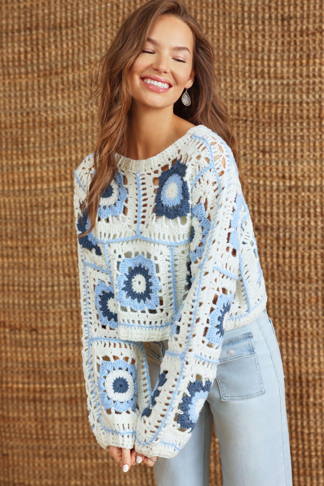 Annie Crochet Square Sweater Product Image