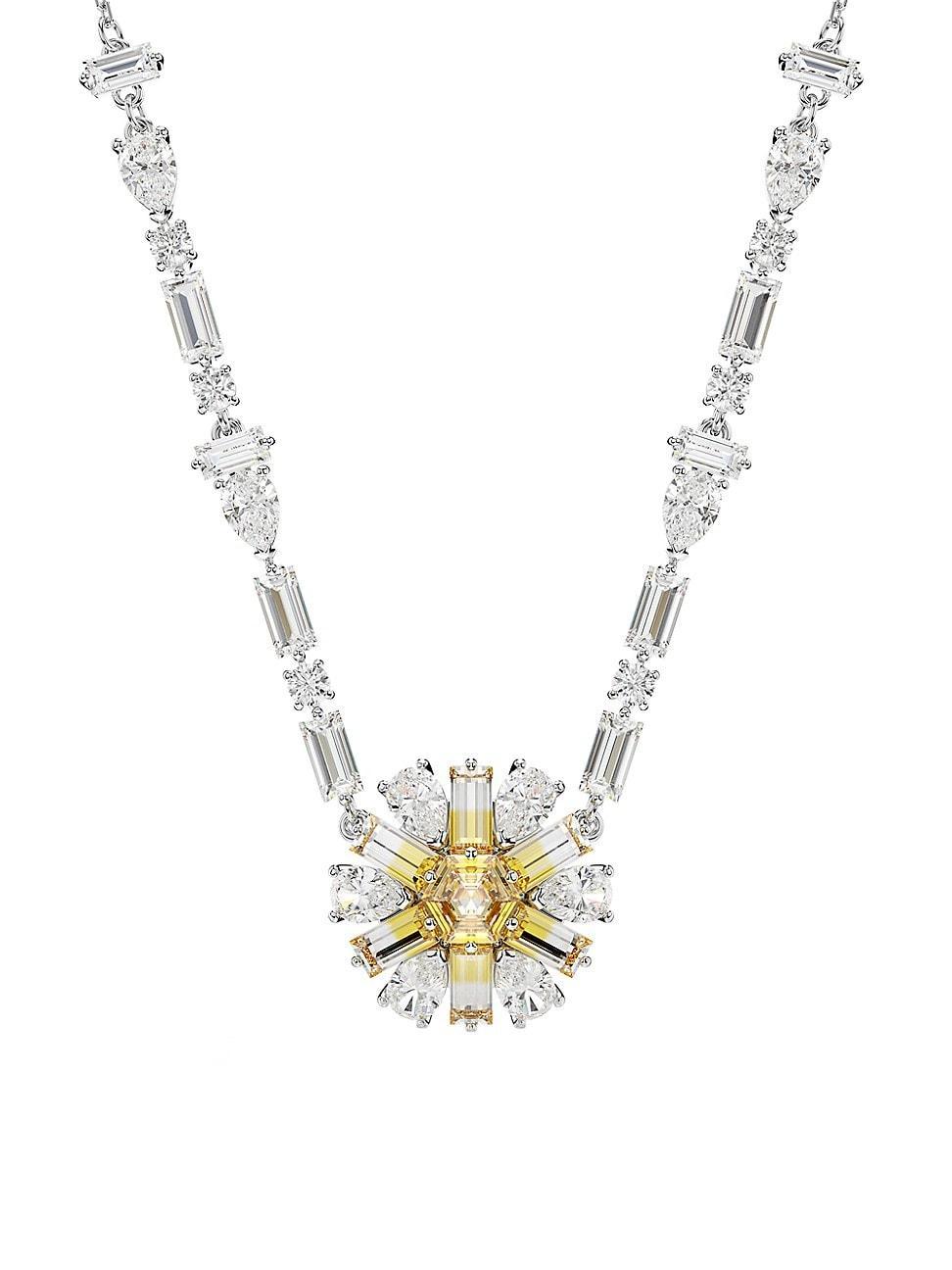 Womens Idyllia Yellow Crystal Flower Pendant Necklace Product Image