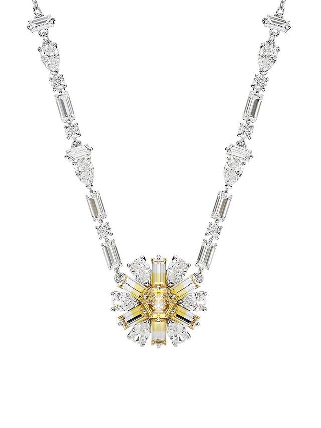 Womens Idyllia Yellow Crystal Flower Pendant Necklace Product Image