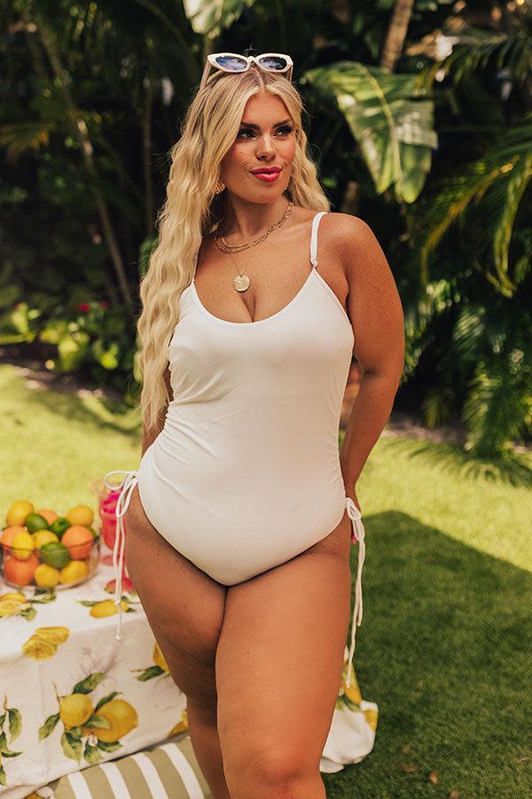 Ride The Tide One Piece Swimsuit in White Curves Product Image