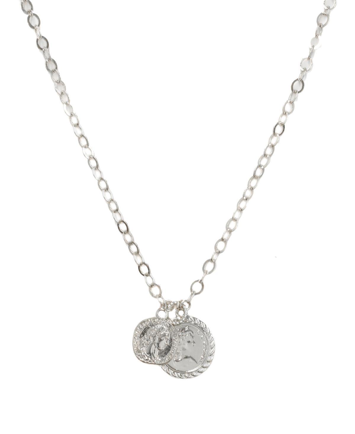 Ettika The Adventurer Double Rhodium Coin Womens Necklace Product Image