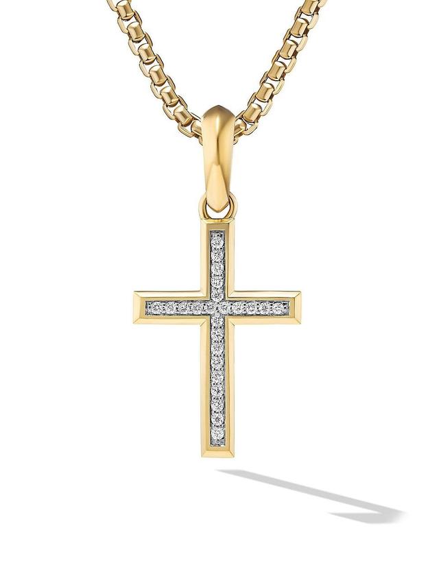 Mens Cross Pendant in 18K Yellow Gold Product Image