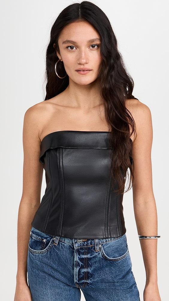 Susana Monaco Faux Leather Corset Tube Top 3" | Shopbop Product Image