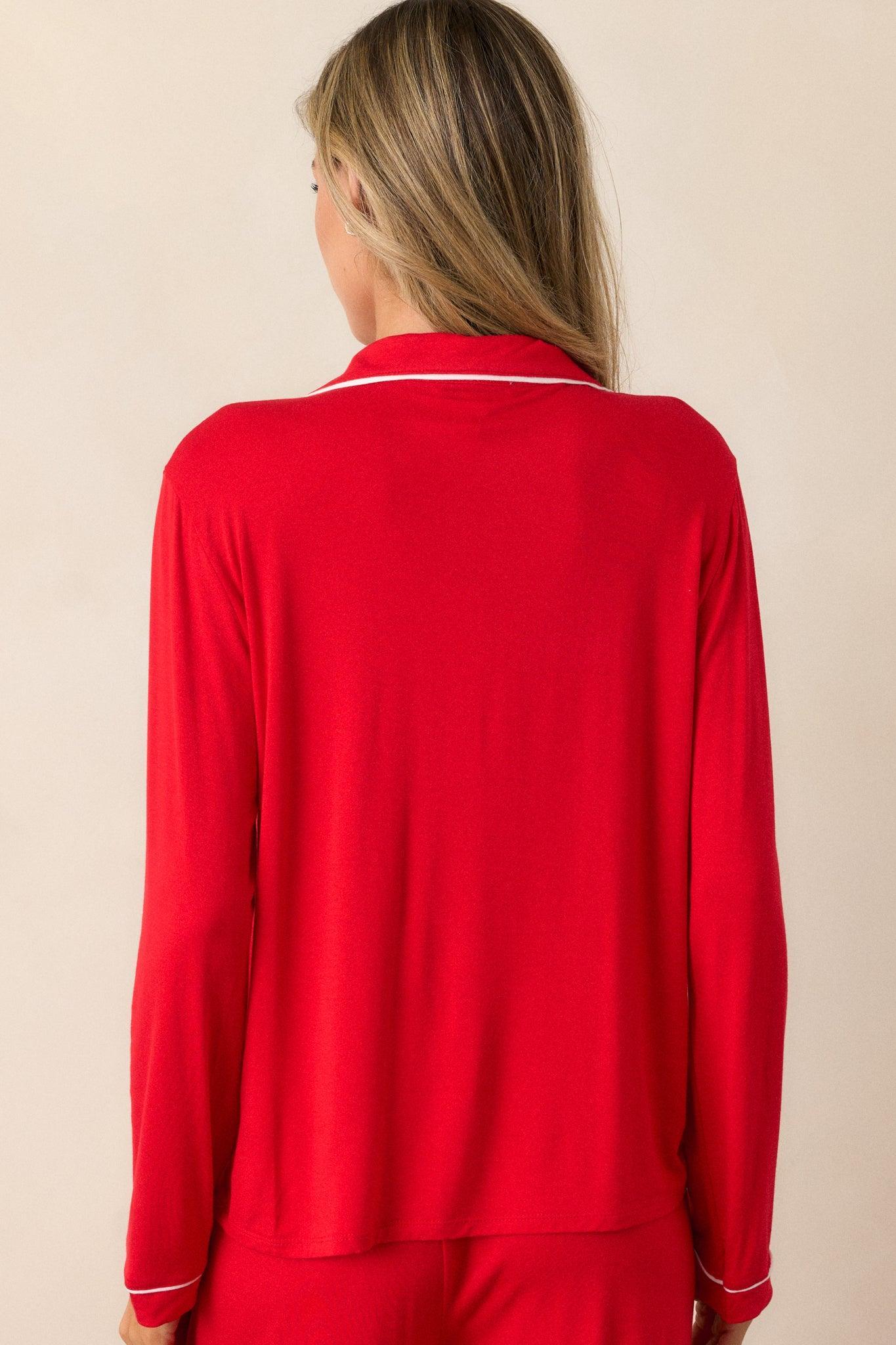 Canopy of Dreams Red Long Sleeve Pajama Top Product Image