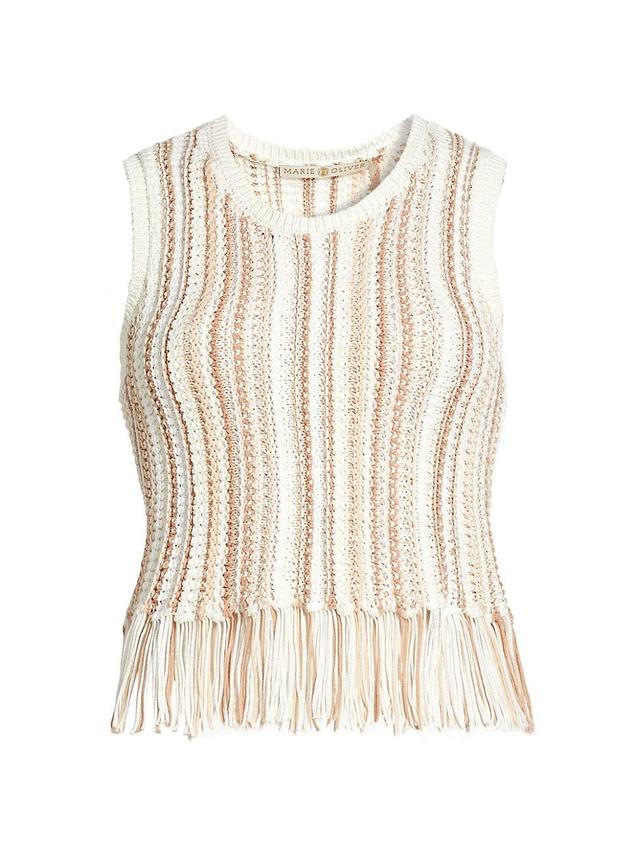 Womens Collins Fringe-Trimmed Knit Tank Top Product Image