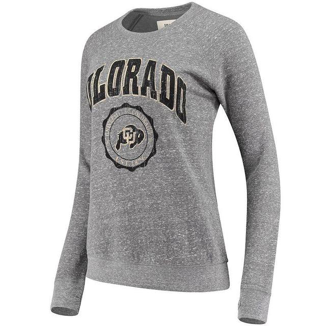 Womens Pressbox Heathered Gray Colorado Buffaloes Edith Vintage Knobi Pullover Sweatshirt Product Image