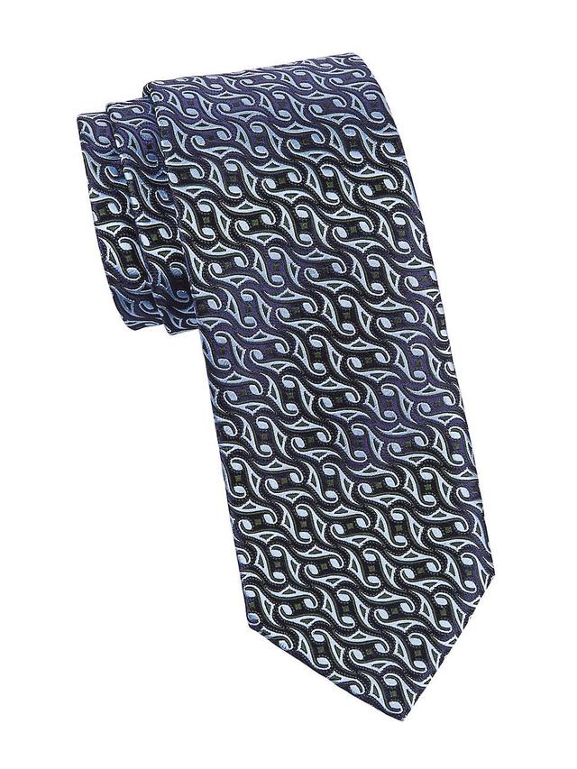 Mens Swirl Geometric Woven Silk Tie Product Image