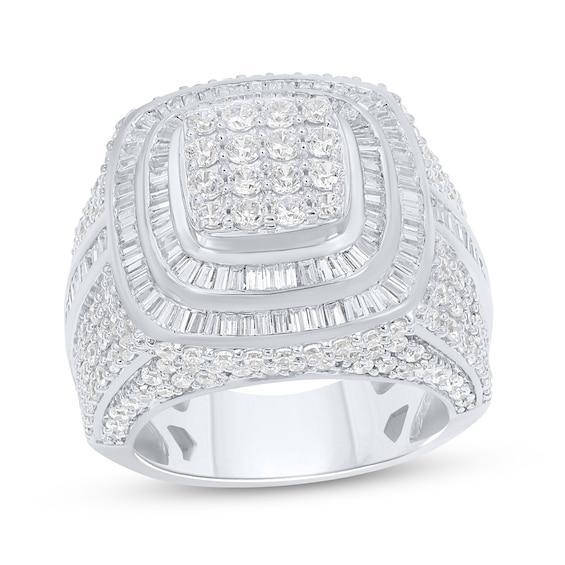 Men's 5 CT. T.w. Multi-Diamond Cushion-Shaped Frame Ring in 10K White Gold Product Image