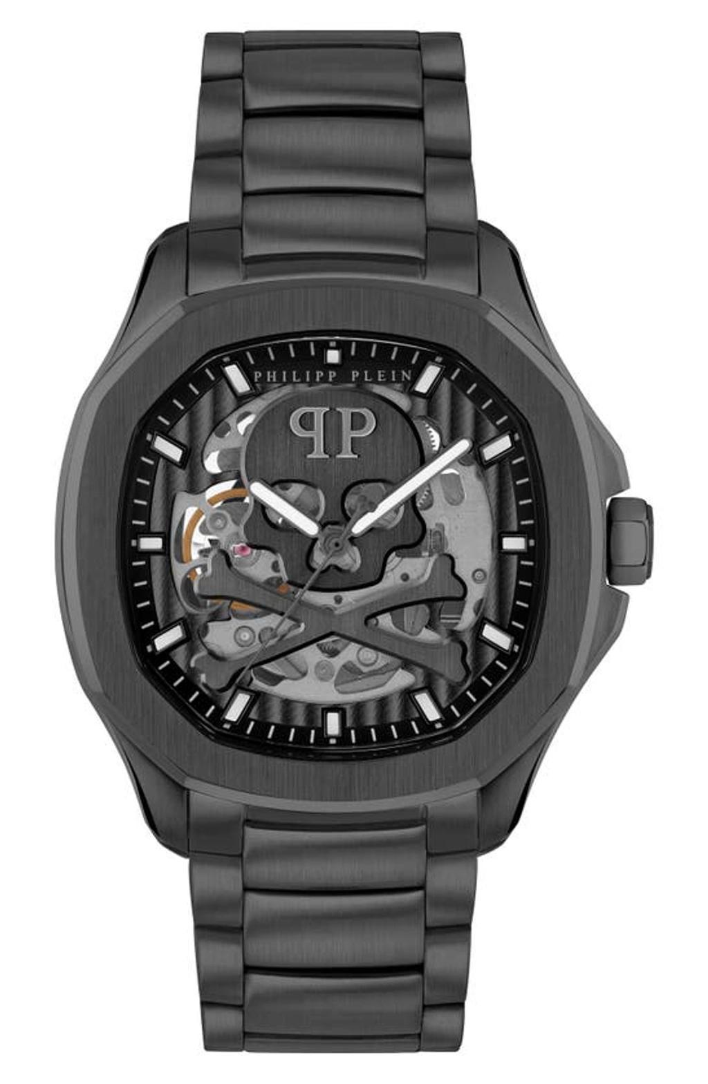 PHILIPP PLEIN Skeleton Spectre Bracelet Watch, 42mm In Ip Black Product Image