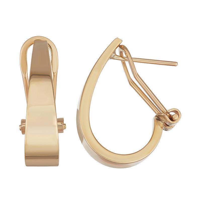 Forever 14K Gold Leverback Hoop Earrings, Womens, Yellow Product Image