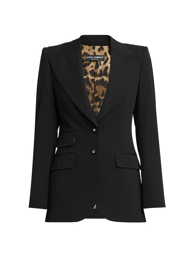 Womens Single-Breasted Wool-Blend Jacket Product Image