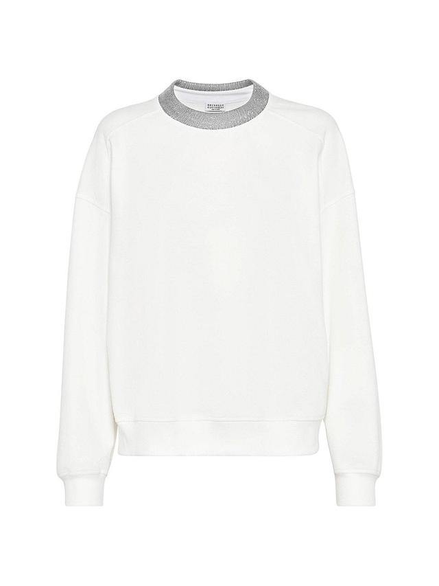 Womens Sweatshirt with Precious Ribbed Collar Product Image