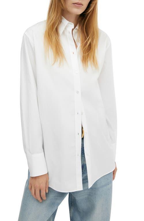 MANGO - Cotton long shirt whiteWomen Product Image