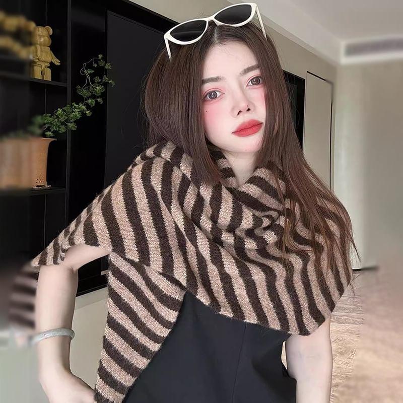 Striped Knit Scarf Product Image