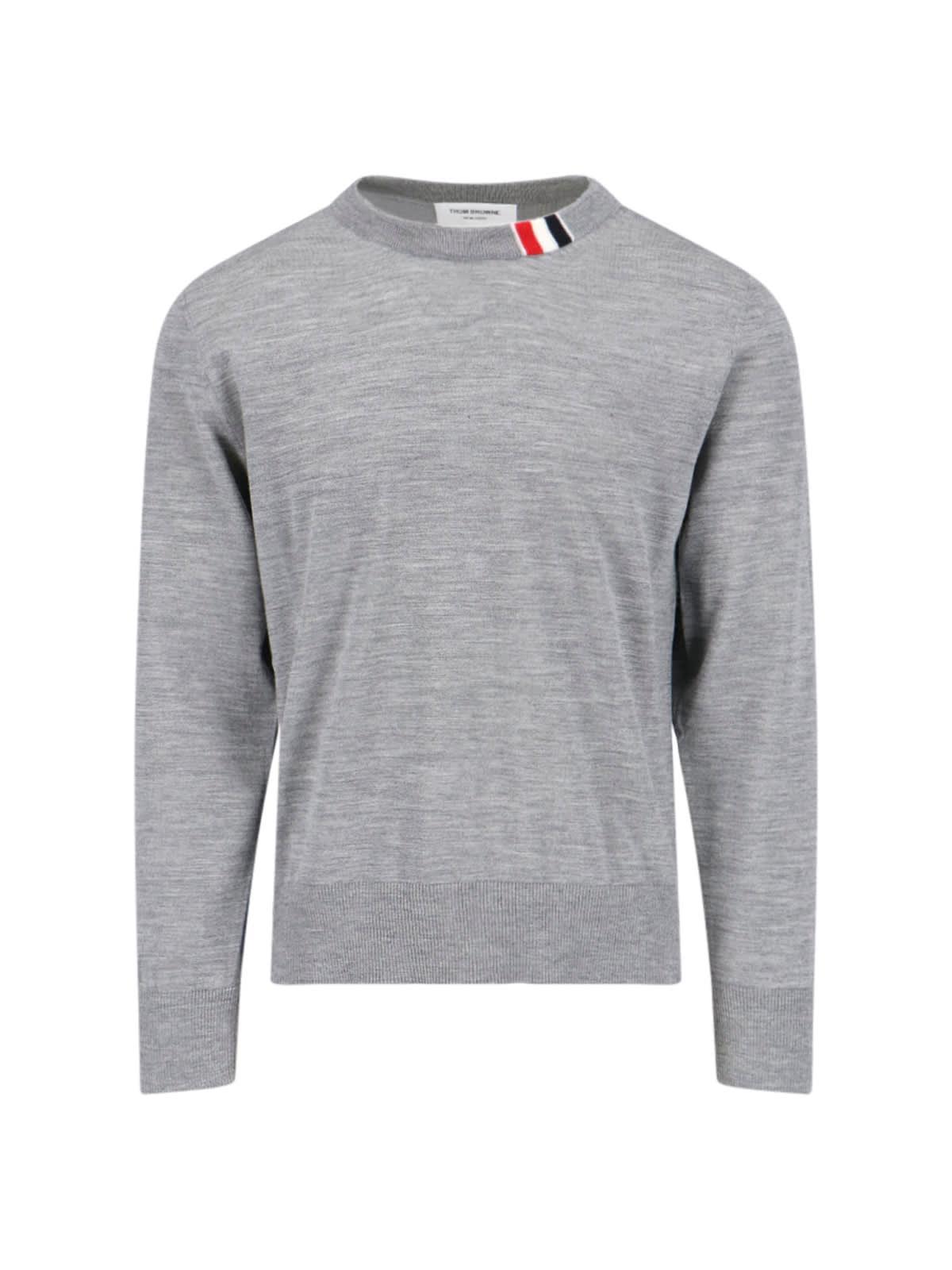 Tricolor Detail Sweater In Gray Product Image