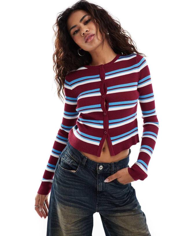 COLLUSION striped cardigan in multi Product Image