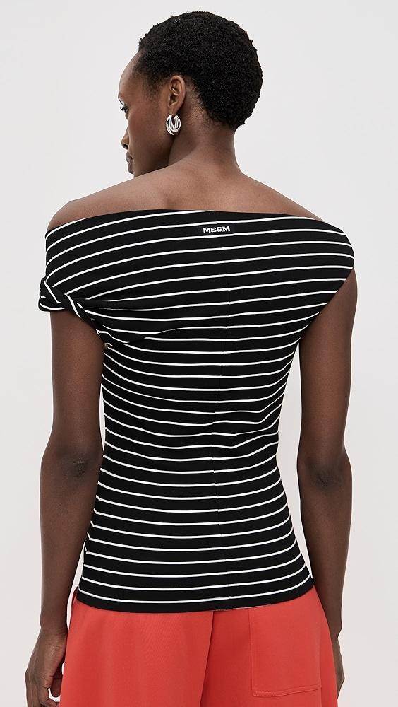 MSGM Stripe Asymmetric Top | Shopbop Product Image