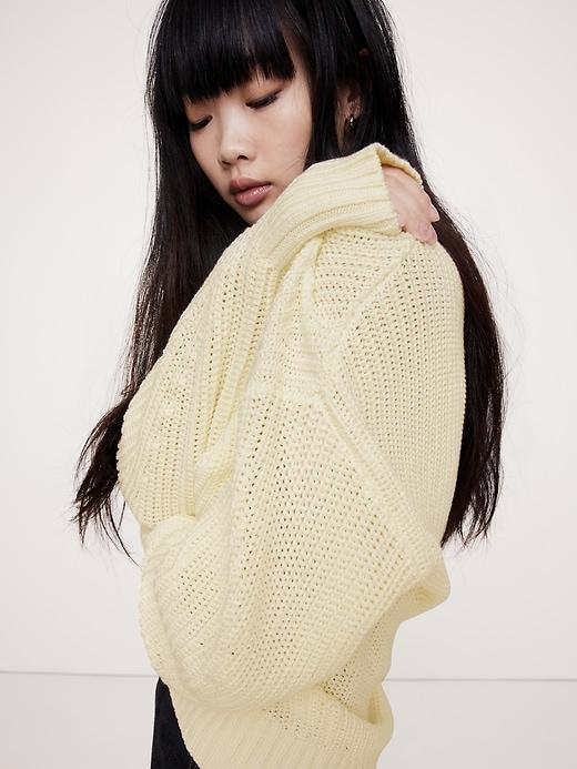 Oversized Crew-Neck Cotton Sweater Product Image