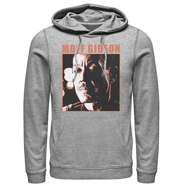 Mens Star Wars The Mandalorian Moff Gideon Orange Hue Portrait Hoodie Athletic Grey Product Image