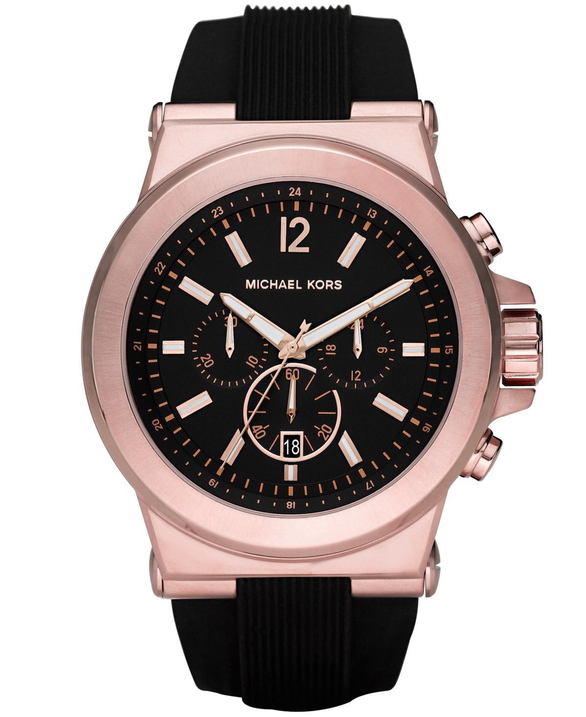 Michael Kors Mens Dylan Chronograph Black Silicone Watch Product Image