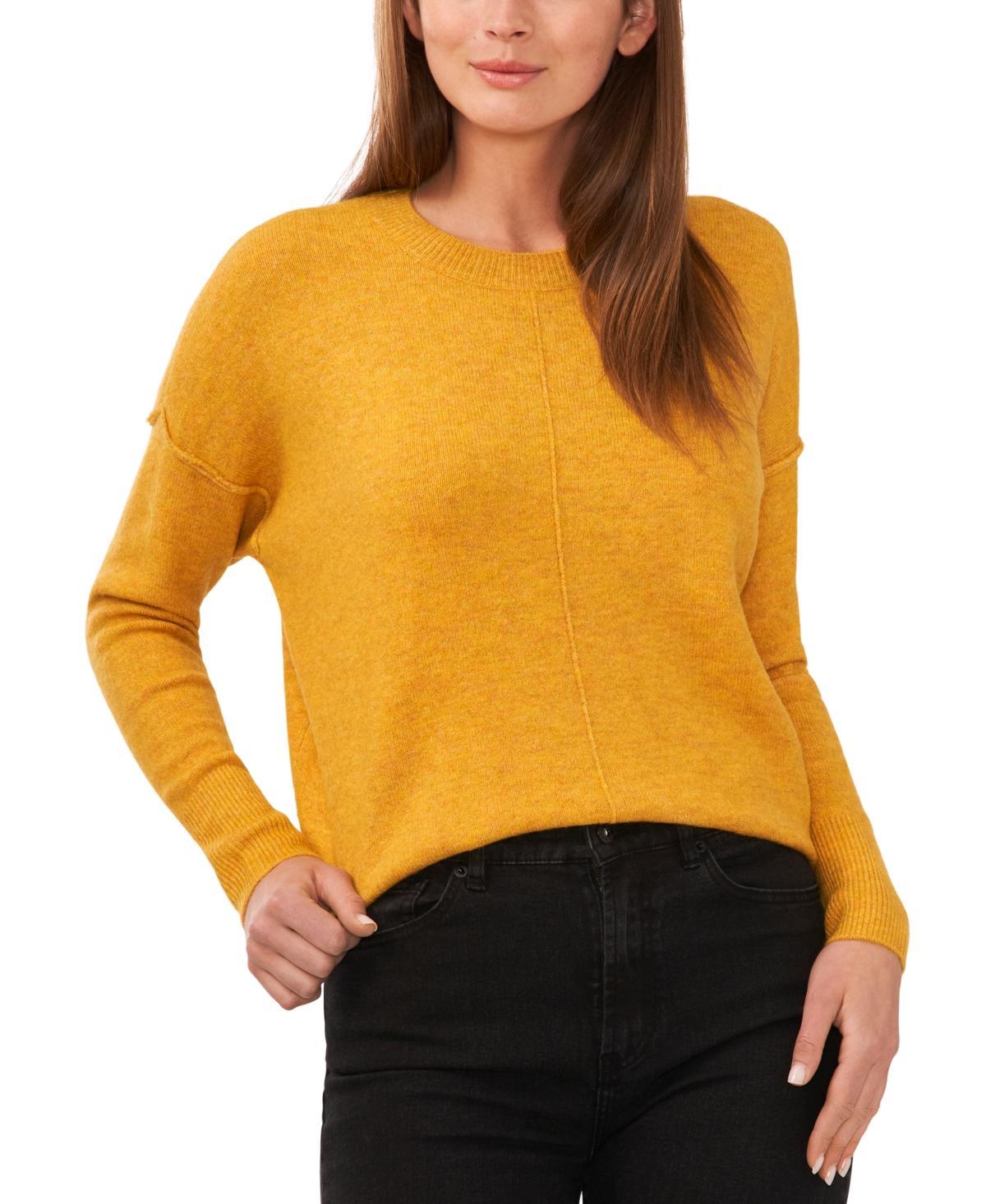 Vince Camuto Long Sleeve Extend Shoulder Center Facing Seam Cozy Sweater (Latte Heather) Women's Sweater product image