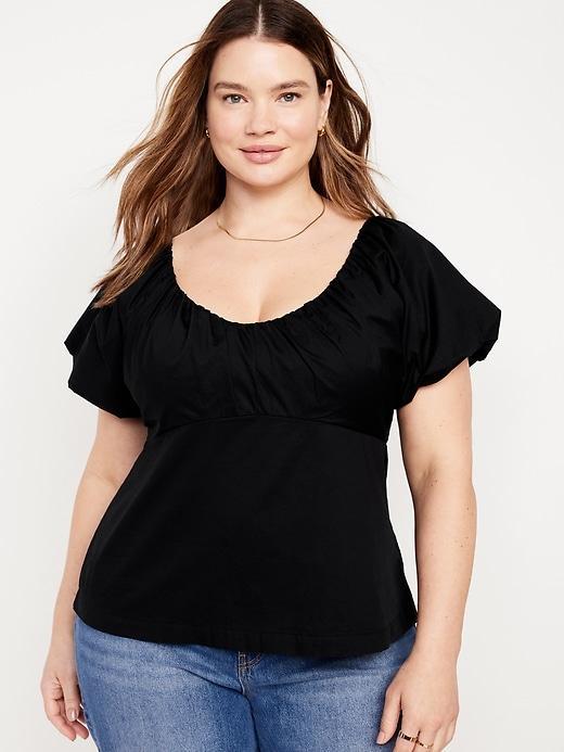 Waist-Defined V-Neck Top Product Image