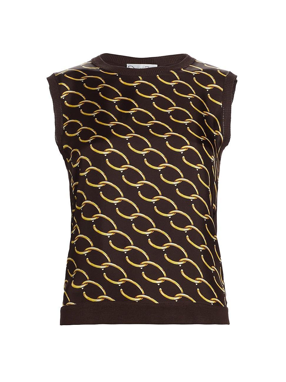 Womens Oscar Chain Silk-Blend Tank Product Image