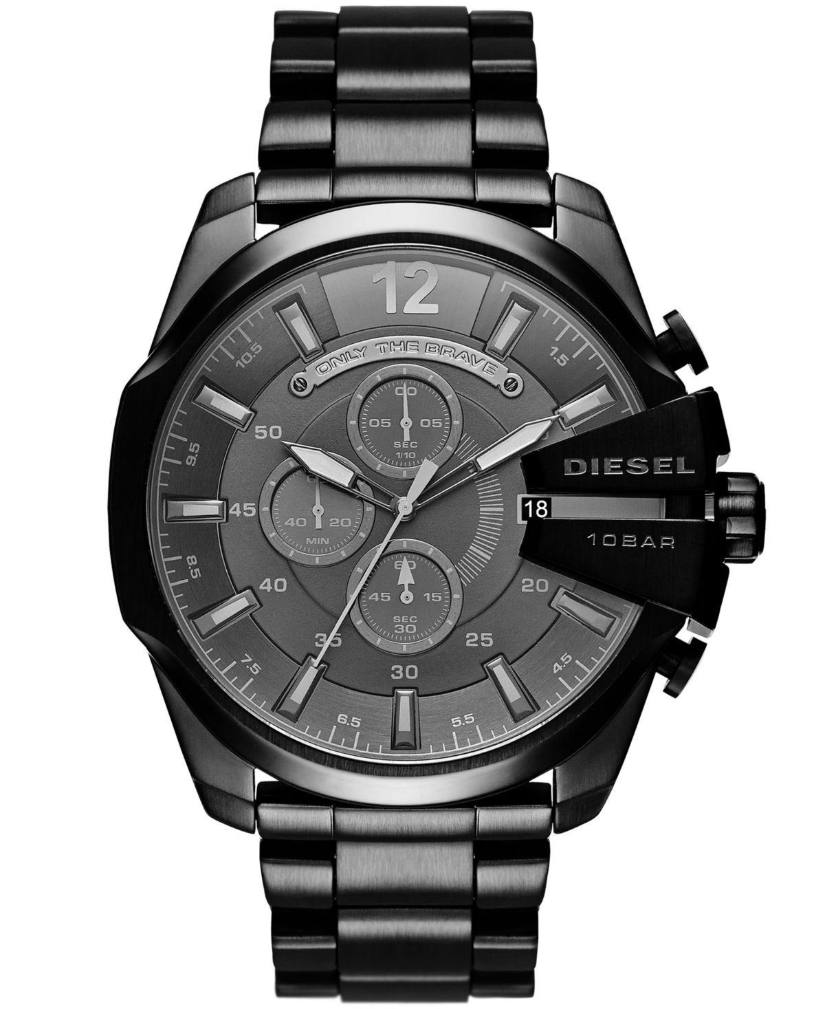 Mens Diesel Mens Mega Chief Chronograph Black Stainless Steel Watch 51mm Product Image