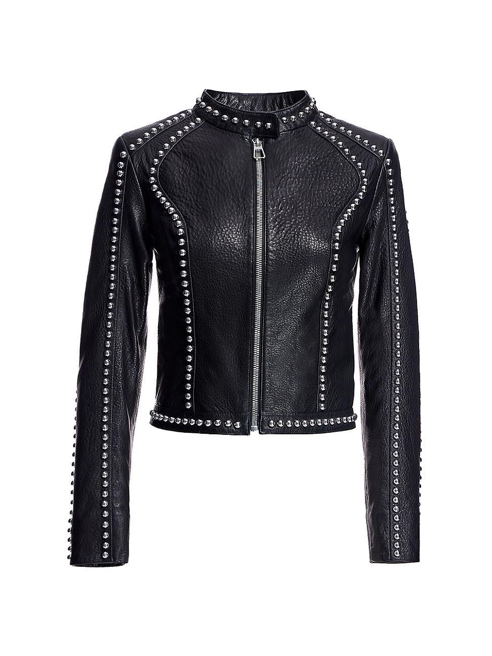 Womens Stud Leather Jacket product image