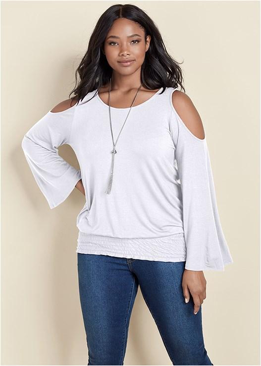 Cold-Shoulder Blouson Top Product Image