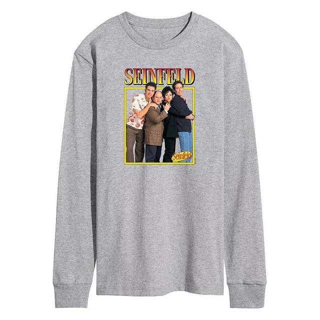 Mens Seinfeld Group Square Long Sleeve Graphic Tee Grey Gray Product Image