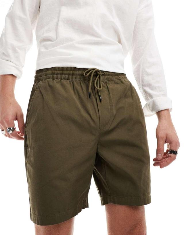 Only & Sons pull on twill short in green Product Image