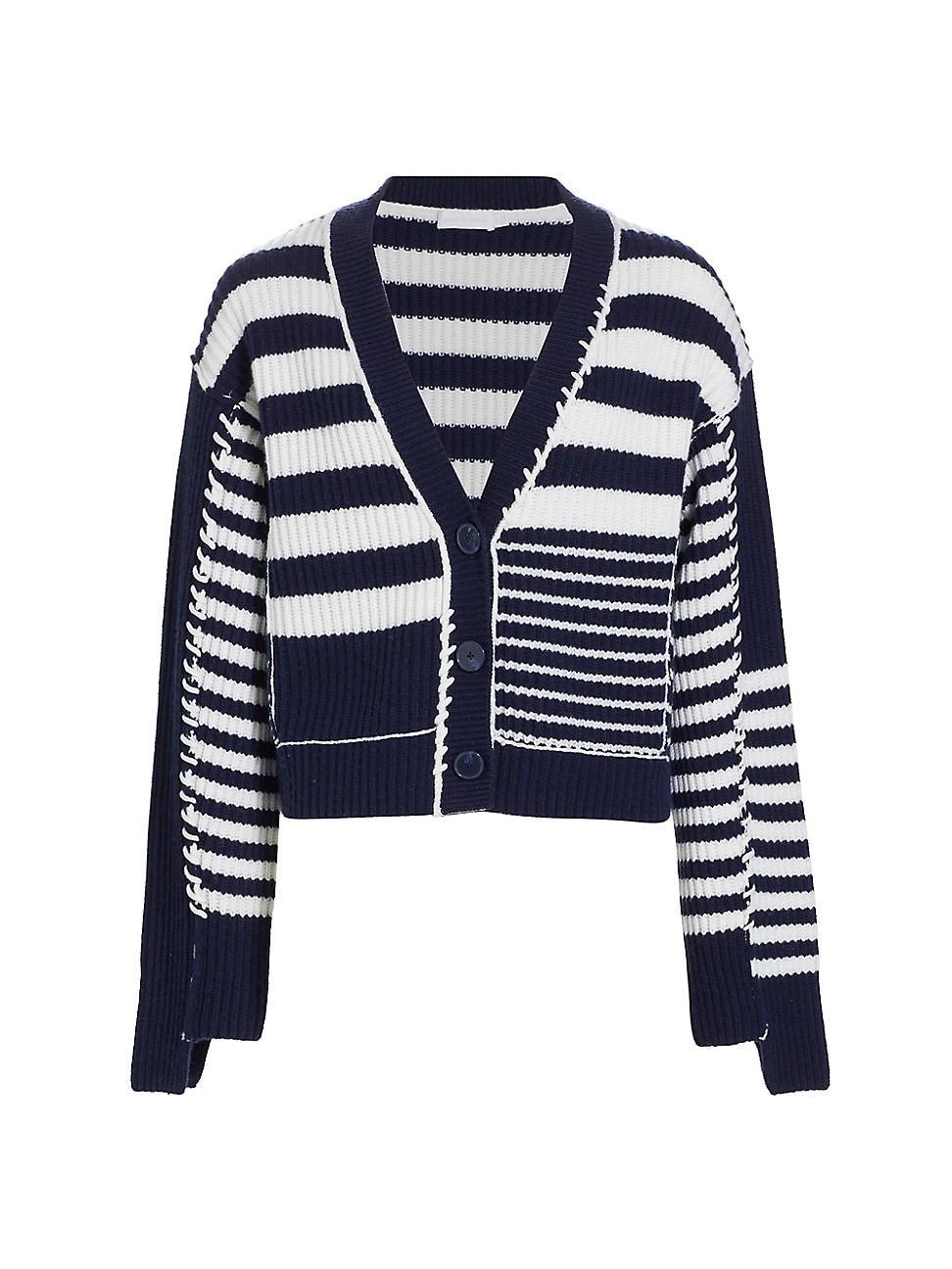 Adara Wool and Cashmere Stripe Cardigan Product Image