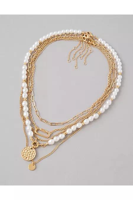 AEO Chunky Pearl Necklace 5-Pack Women's Product Image