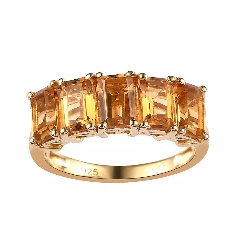 14k Gold Over Silver Natural Peridot Ring, Womens Citrine Product Image