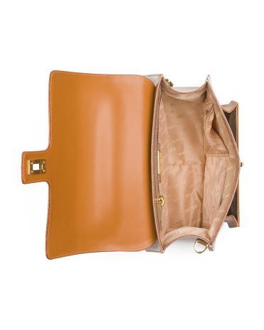 Leather Satchel Top Handle Flip Front Pocket for Women Product Image