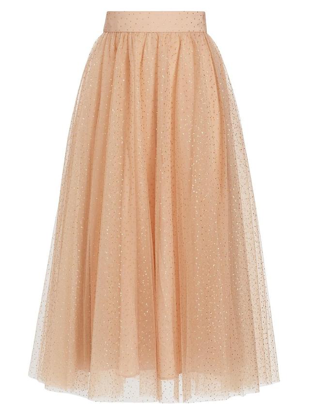 Womens Metallic-Dot Tulle Midi-Skirt Product Image