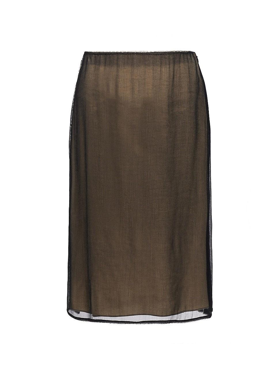 Womens Beaded Border Sheer Knee Length-Skirt Product Image