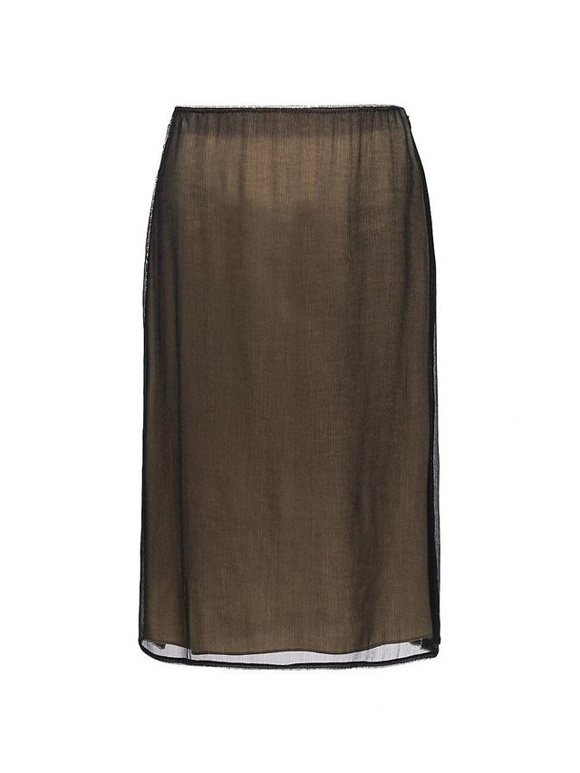 Womens Beaded Border Sheer Knee Length-Skirt Product Image