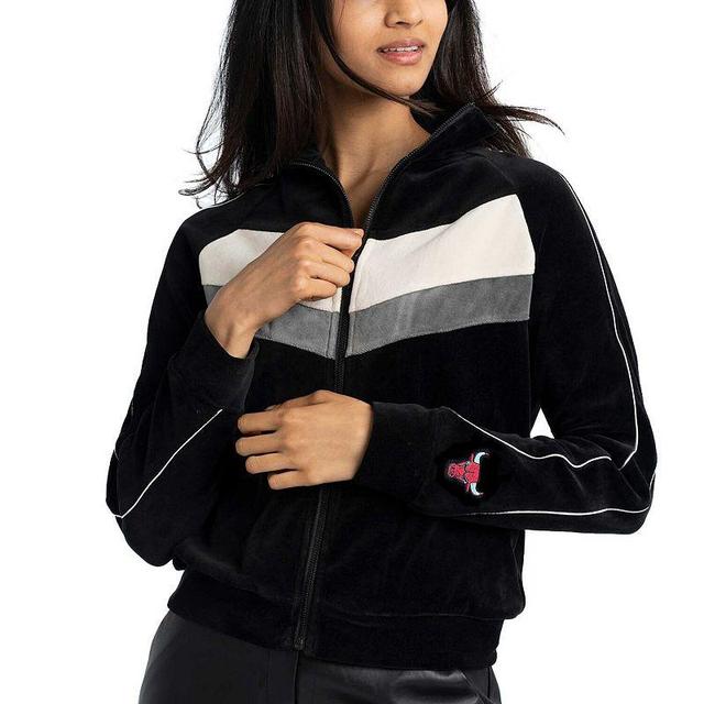 Womens Lusso Chicago Bulls Nixie Chevron Color-Block Raglan Full-Zip Track Jacket Product Image