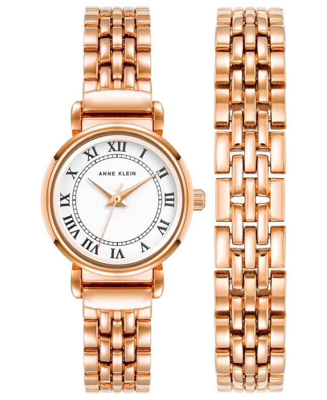 Anne Klein Womens Quartz Rose Gold-Tone Alloy Watch 24mm Set Product Image