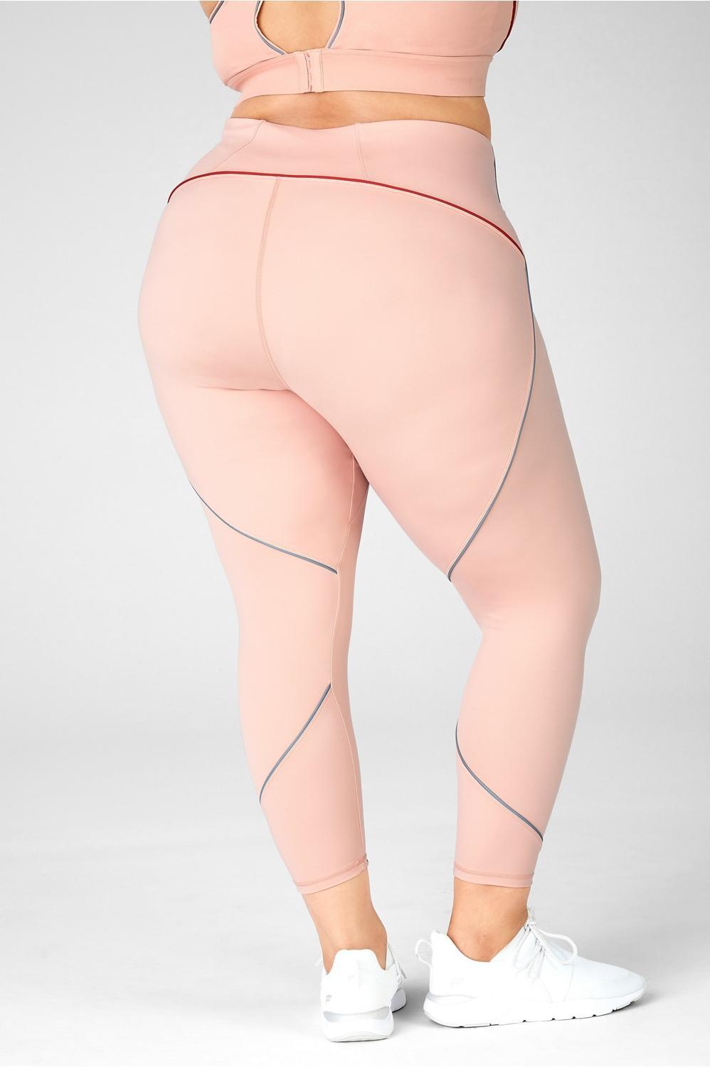 Fabletics High-Waisted Motion365 Reflective 7/8 Womens pink plus Size 4X Product Image