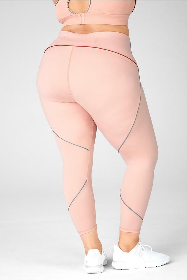 Fabletics High-Waisted Motion365 Reflective 7/8 Womens pink plus Size 3X Product Image