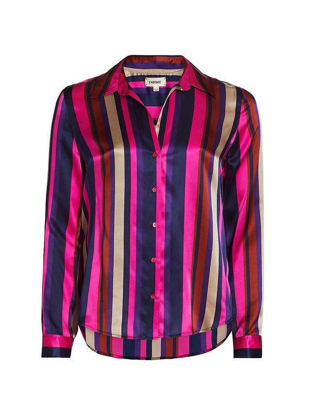 Womens Tyler Striped Silk Blouse Product Image