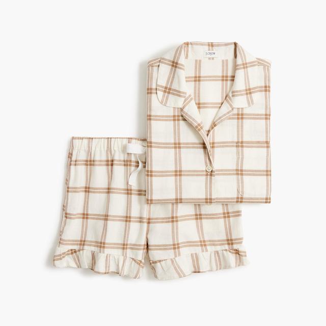 Long-sleeve ruffle flannel pajama set Product Image