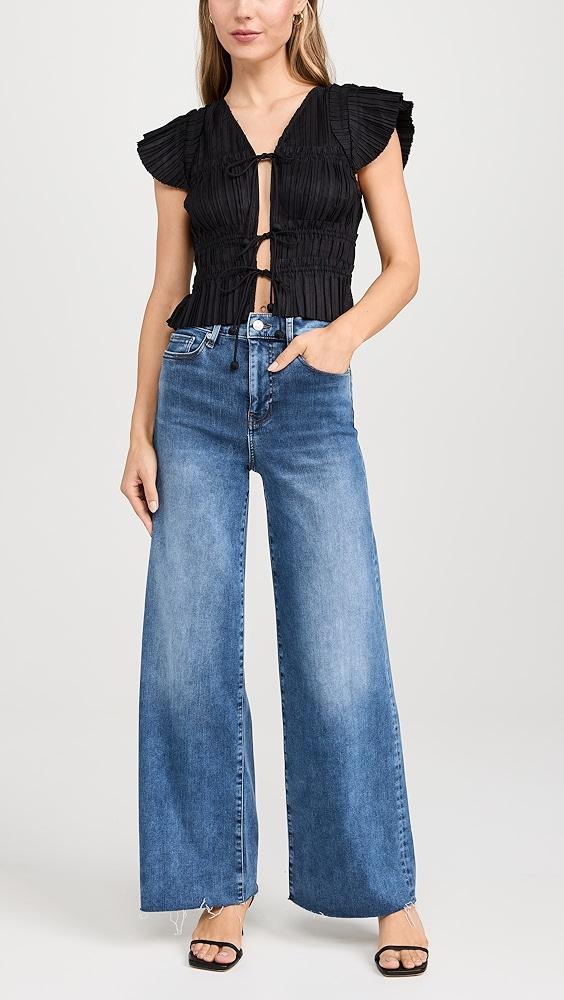 FRAME Le Slim Palazzo Raw Fray Jeans | Shopbop Product Image